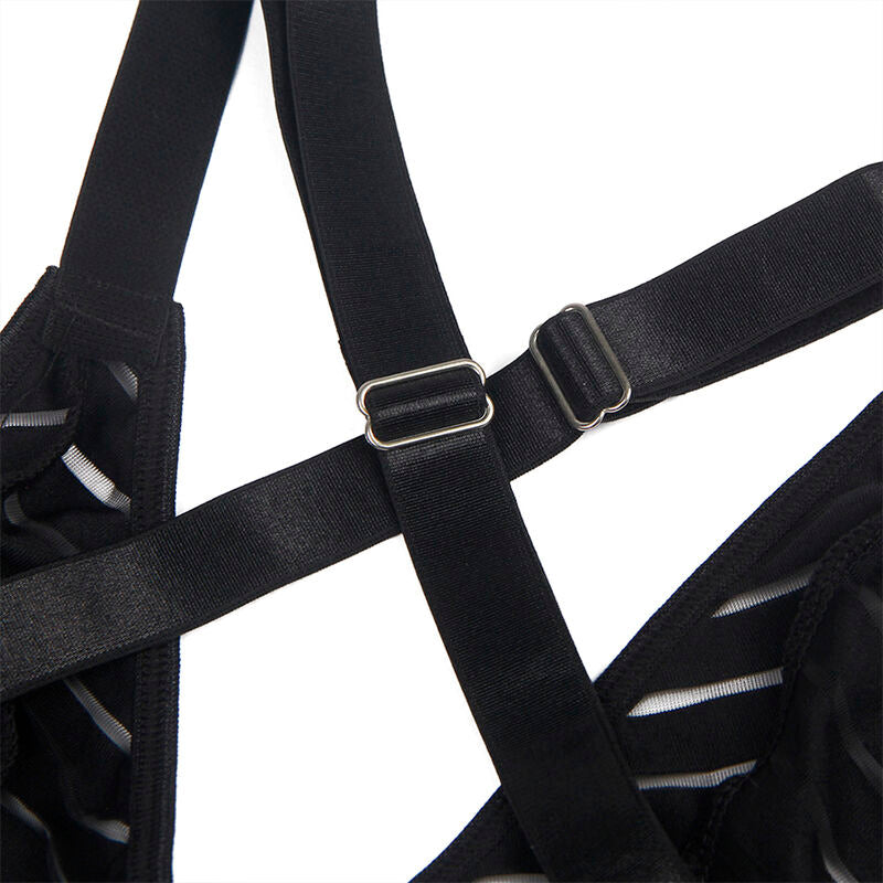 SUBBLIME - 954147 BODY WITH GARTER BELT BLACK S/M - NOCTURNA DESIRES
