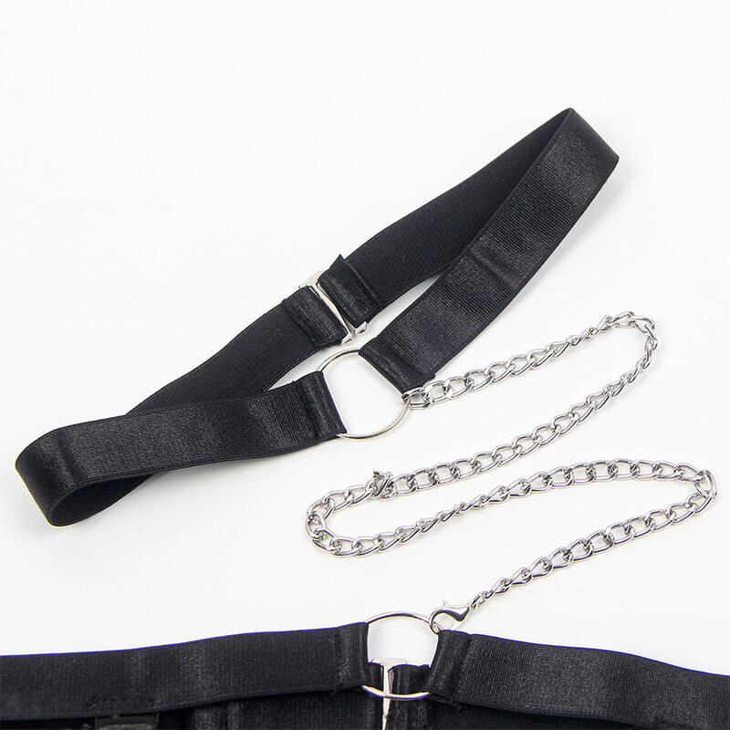 SUBBLIME - 954390 SEXY BODY WITH GARTER BELT BLACK L/XL - NOCTURNA DESIRES