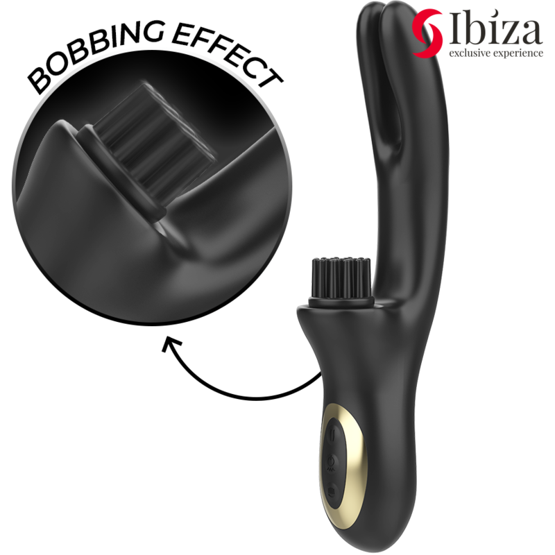 IBIZA - HI-TECH RABITT BRUSHING MULTI-CELL CLITORIAL AND DOUBLE WAVE VIBRATOR - NOCTURNA DESIRES