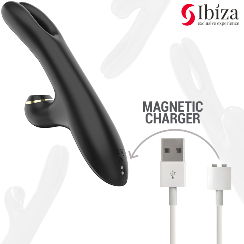 IBIZA - DOUBLE VIBRATOR CLAMPING BLACK - NOCTURNA DESIRES