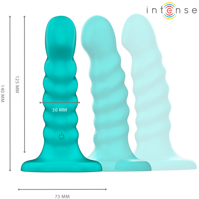 INTENSE - BUFFY VIBRATOR SIZE S SPIRAL DESIGN 10 VIBRATIONS BLUE REMOTE CONTROL - NOCTURNA DESIRES