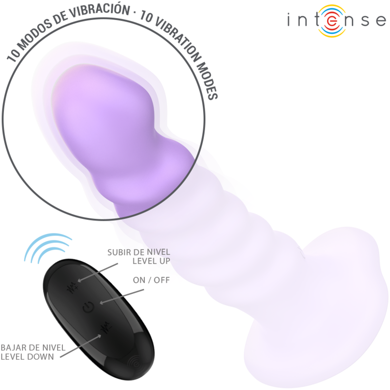 INTENSE - BRENDA VIBRATOR SIZE M SPIRAL DESIGN 10 VIBRATIONS PURPLE REMOTE CONTROL - NOCTURNA DESIRES