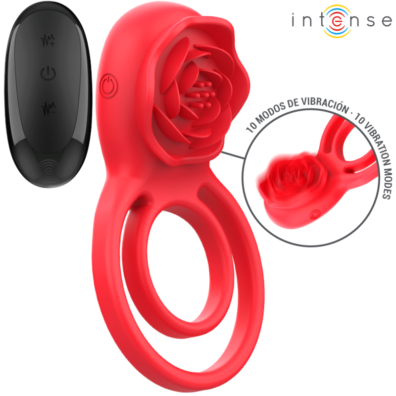 INTENSE - GAIL STIMULATOR ROSE 10 VIBRATIONS RED REMOTE CONTROL - NOCTURNA DESIRES
