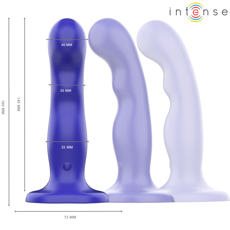 INTENSE - SHORTY VIBRATOR WITH SUCTION CUP BLUE REMOTE CONTROL - NOCTURNA DESIRES