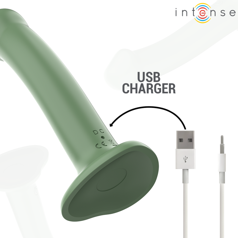 INTENSE - BECCA VIBRATOR WITH SUCTION CUP 10 VIBRATIONS GREEN REMOTE CONTROL - NOCTURNA DESIRES