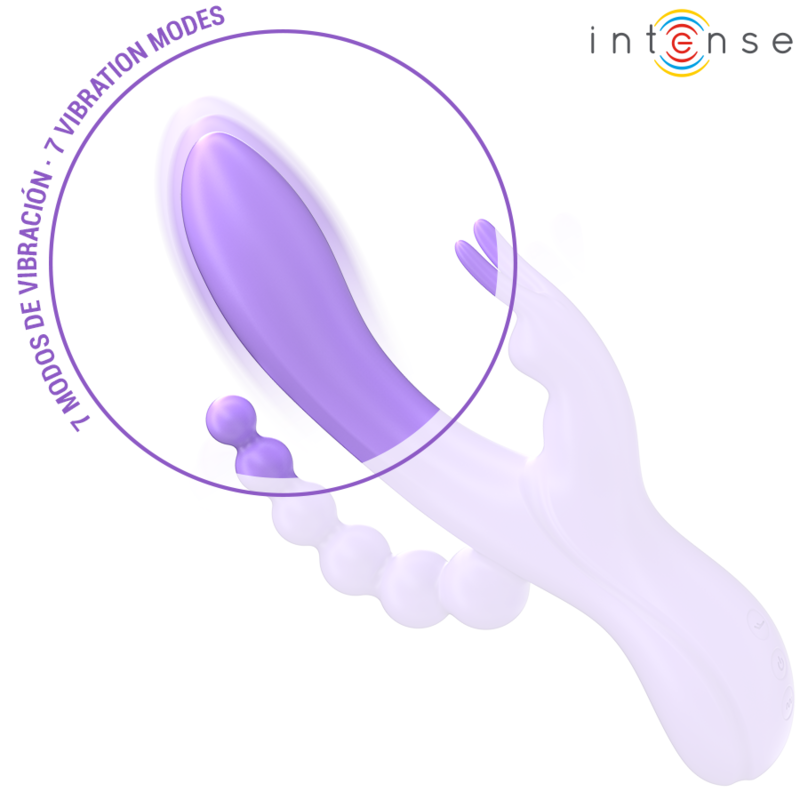 INTENSE - MIKO TRIPLE VIBRATOR RABBIT & STIMULATOR & ANAL 7 VIBRATIONS PURPLE - NOCTURNA DESIRES