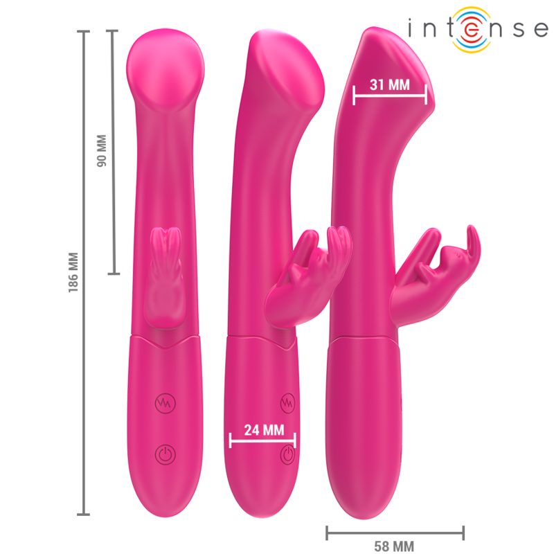 INTENSE - JULIETA RABBIT VIBRATOR 18.6 CM 10 VIBRATIONS PINK - NOCTURNA DESIRES