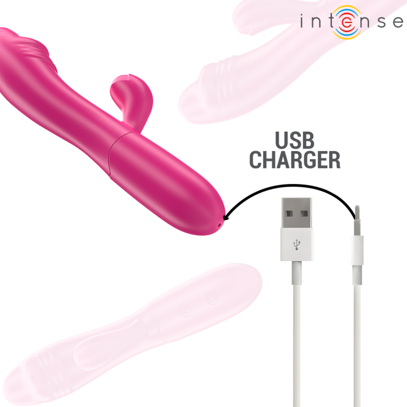 INTENSE - IVY FLEXIBLE VIBRATOR 10 VIBRATIONS WITH STIMULATING TONGUE PINK - NOCTURNA DESIRES