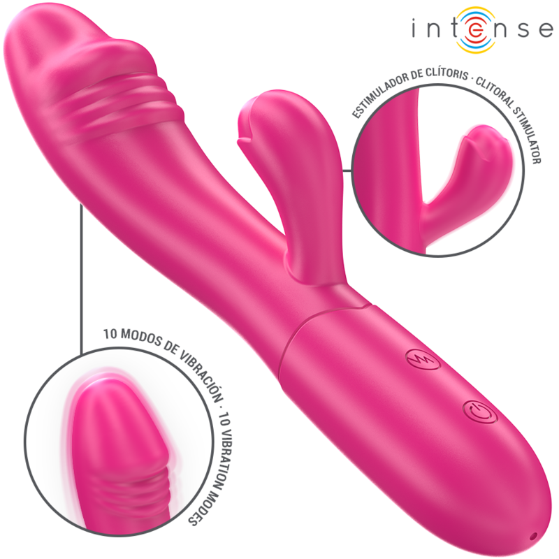 INTENSE - IVY FLEXIBLE VIBRATOR 10 VIBRATIONS WITH STIMULATING TONGUE PINK - NOCTURNA DESIRES