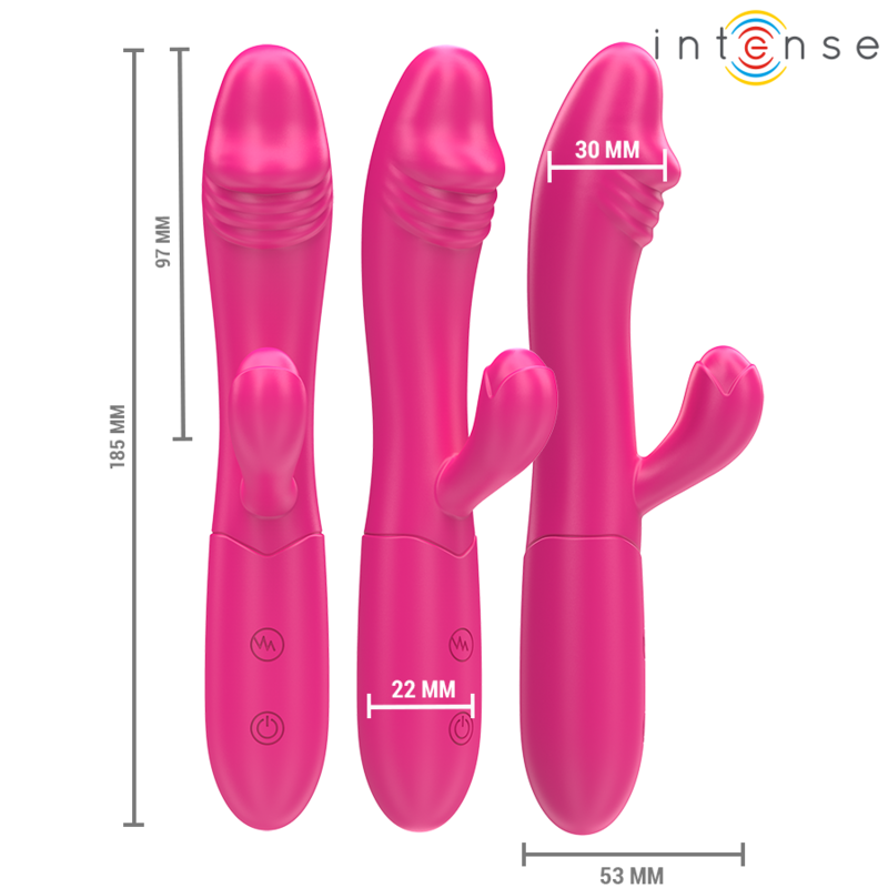 INTENSE - IVY FLEXIBLE VIBRATOR 10 VIBRATIONS WITH STIMULATING TONGUE PINK - NOCTURNA DESIRES