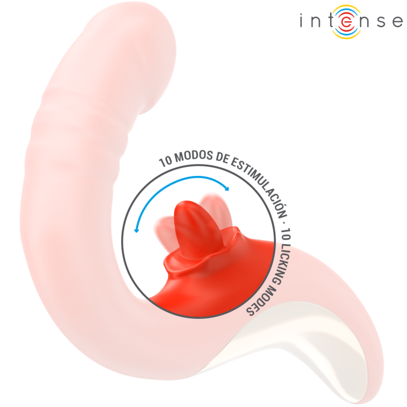 INTENSE - PAULINA VIBRATOR AND STIMULATOR IN U SHAPE RED - NOCTURNA DESIRES