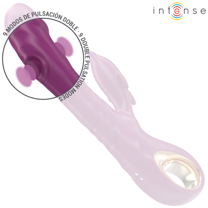 INTENSE - HALLE MULTIFUNCTION VIBRATOR WITH DOLPHIN STIMULATING TONGUE PURPLE - NOCTURNA DESIRES
