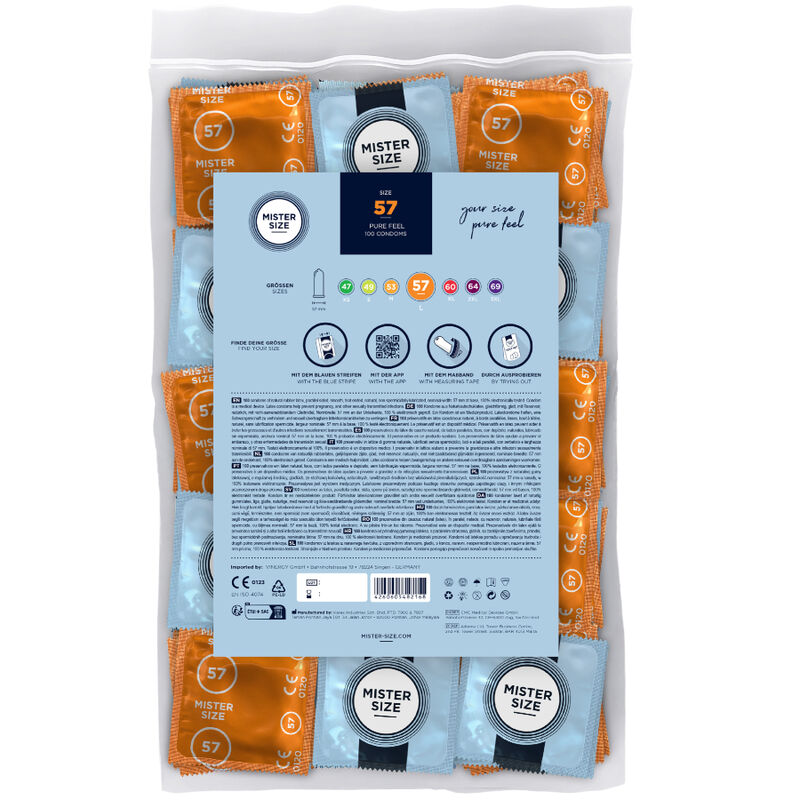 MISTER SIZE - CONDOM SIZE L 57 MM (100 UNITS) - NOCTURNA DESIRES