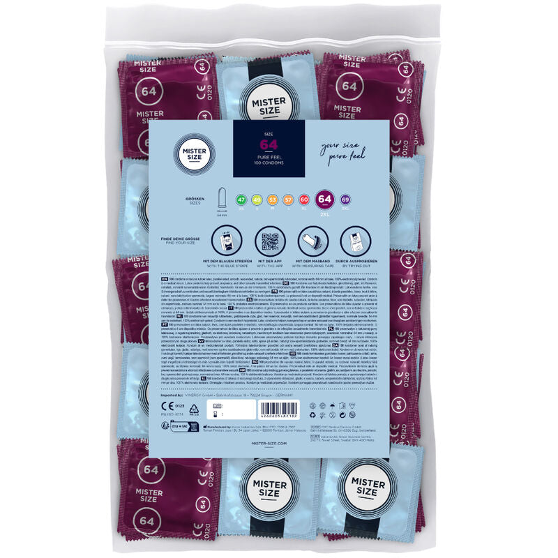 MISTER SIZE - CONDOMS SIZE XXL 64 MM (100 UNITS) - NOCTURNA DESIRES