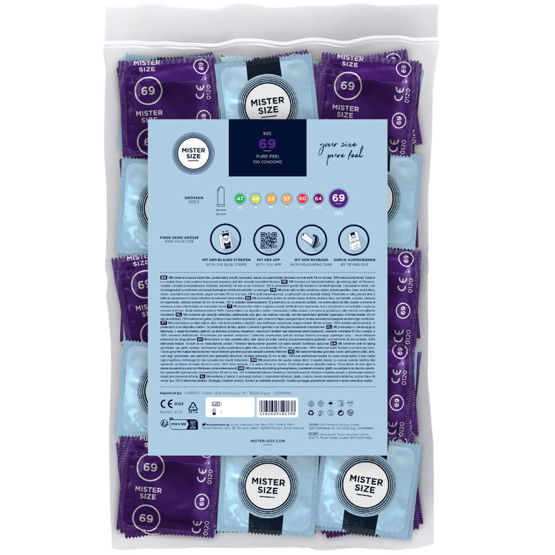 MISTER SIZE - CONDOMS SIZE XXXL 69 MM (100 UNITS) - NOCTURNA DESIRES