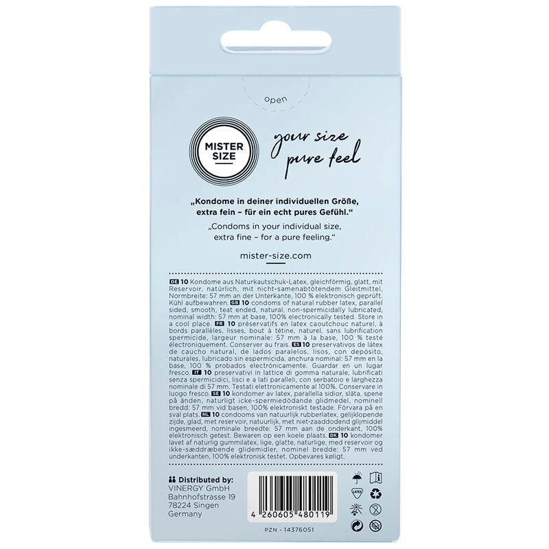 MISTER SIZE - CONDOM SIZE L 57 MM (10 UNITS) - NOCTURNA DESIRES
