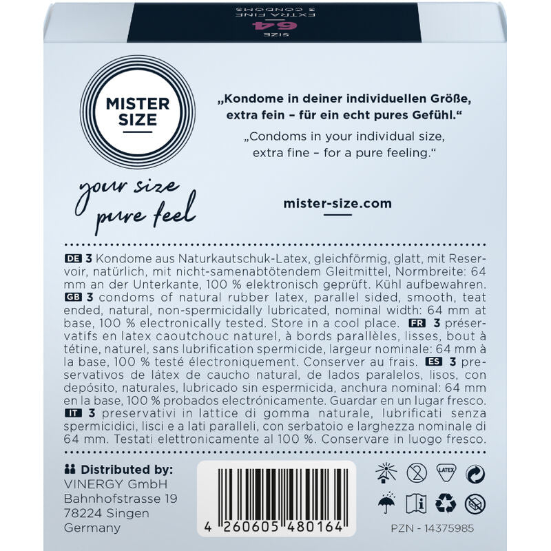 MISTER SIZE - CONDOMS SIZE XXL 64 MM (3 UNITS) - NOCTURNA DESIRES