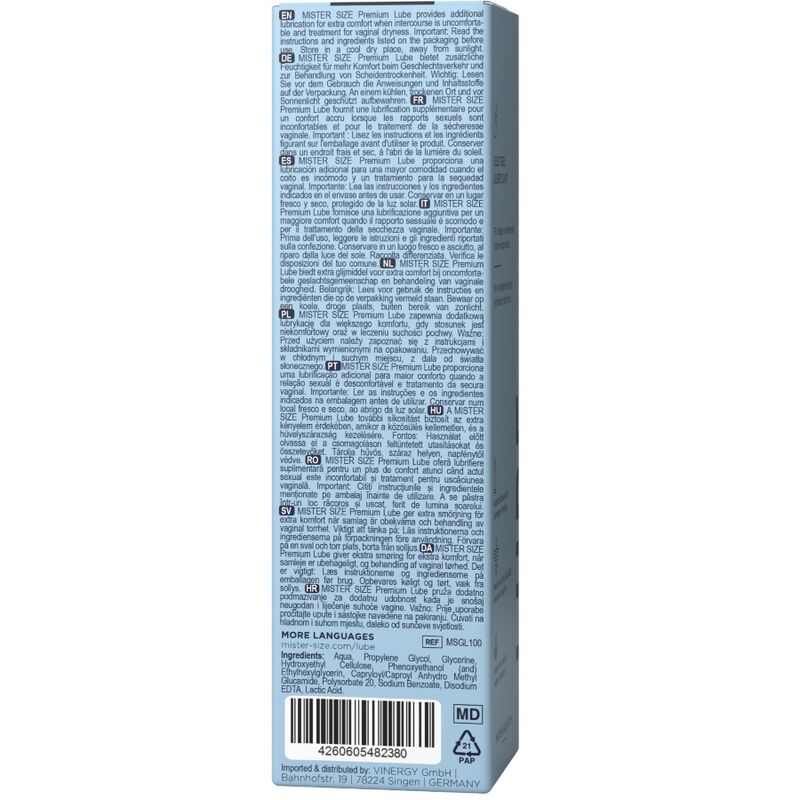 MISTER SIZE - PREMIUM LUBRICANT 100 ML - NOCTURNA DESIRES