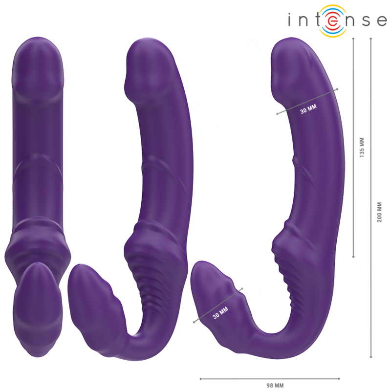 INTENSE - JILL DOUBLE VIBRATOR 20 CM PURPLE REMOTE CONTROL - NOCTURNA DESIRES