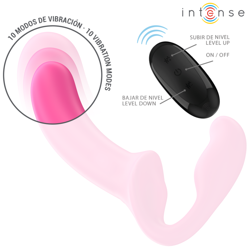 INTENSE - AMY DOUBLE VIBRATOR 20 CM PINK REMOTE CONTROL - NOCTURNA DESIRES