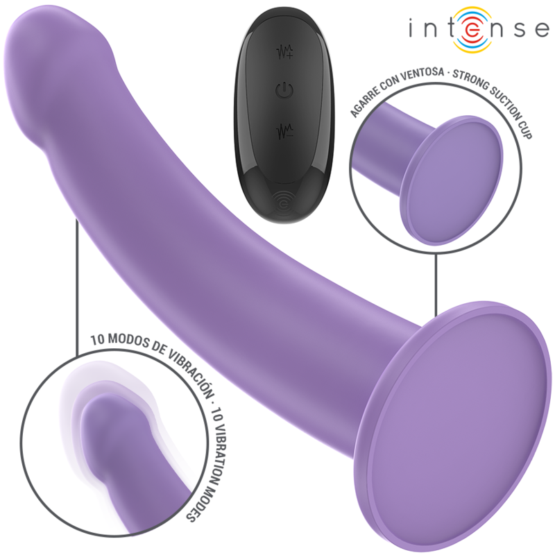 INTENSE - EDDIE VIBRATOR 17.5 CM 10 VIBRATIONS PURPLE REMOTE CONTROL - NOCTURNA DESIRES