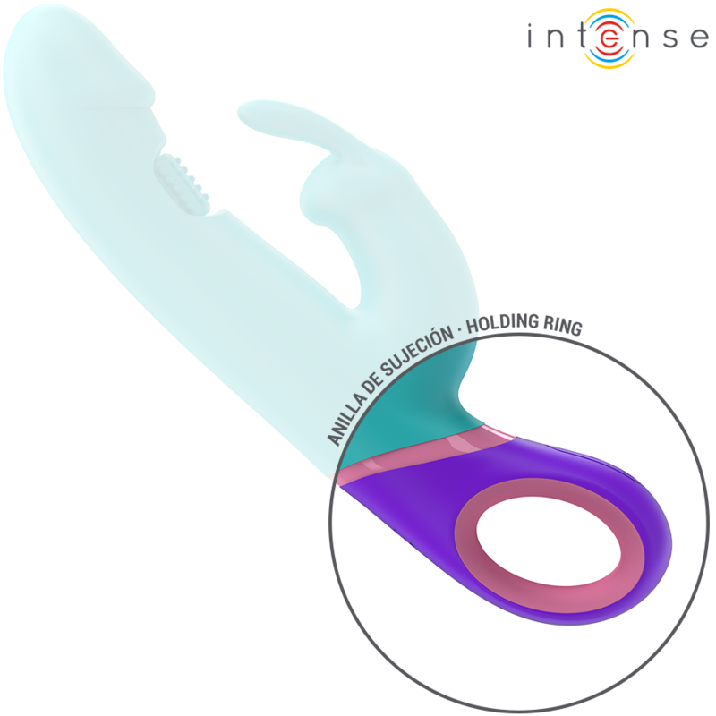 INTENSE - MONICA RABBIT VIBRATOR WITH ROTATING G-SPOT STIMULATOR BLUE - NOCTURNA DESIRES
