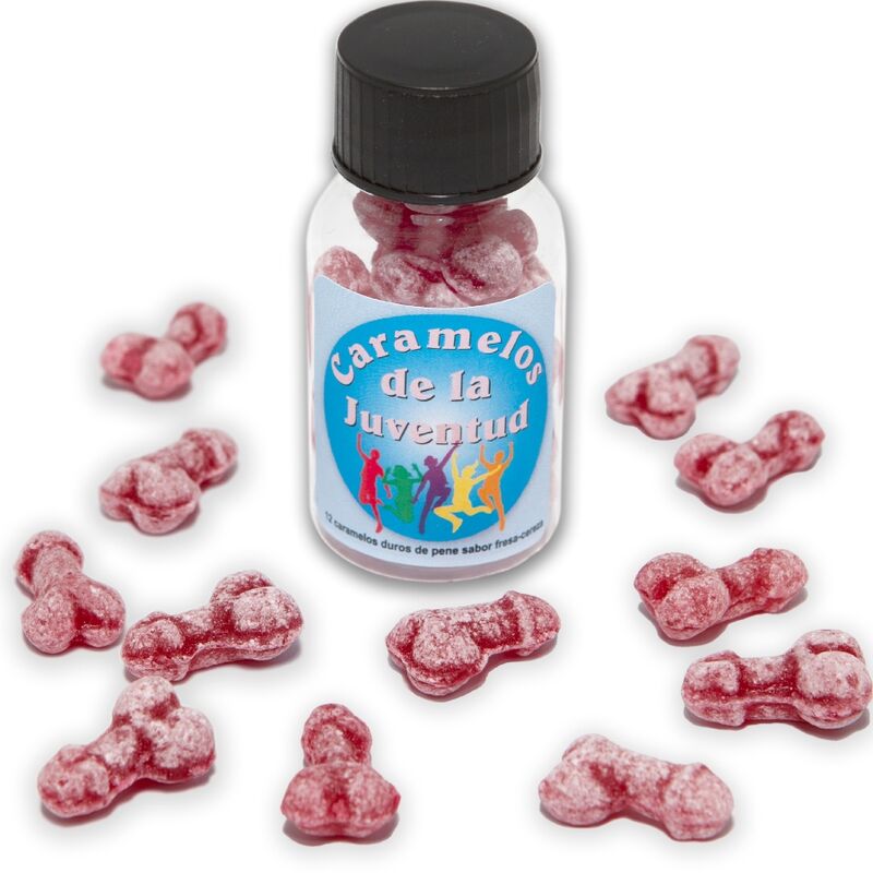 DIABLO PICANTE - 12 YOUTH CANDIES PENIS SHAPE STRAWBERRY/CHERRY - NOCTURNA DESIRES