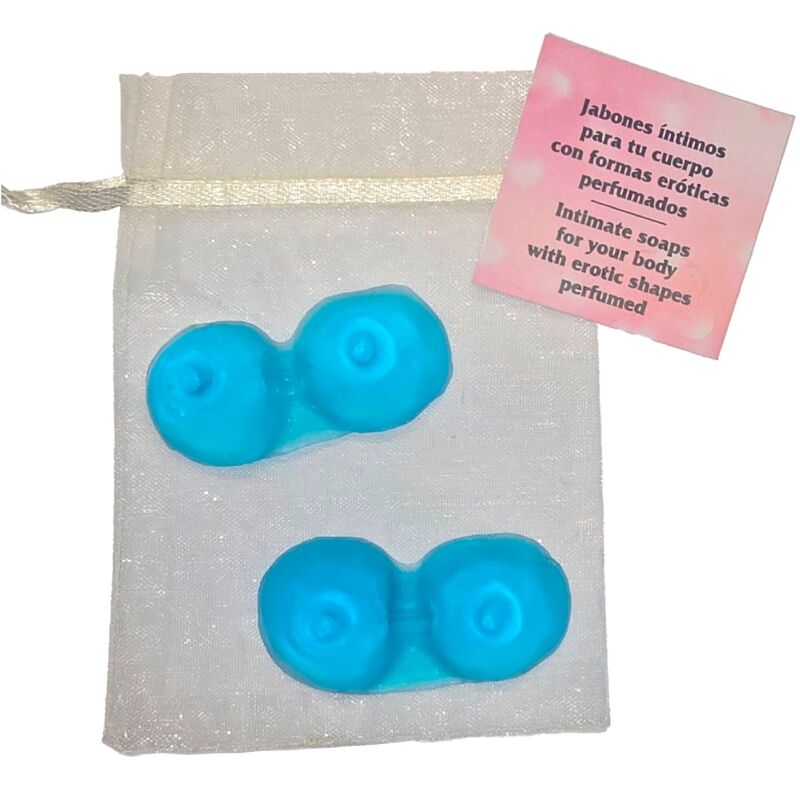 DIABLO PICANTE - 2 BREASTS SHAPED PERFUMED SOAPS BLUE - NOCTURNA DESIRES