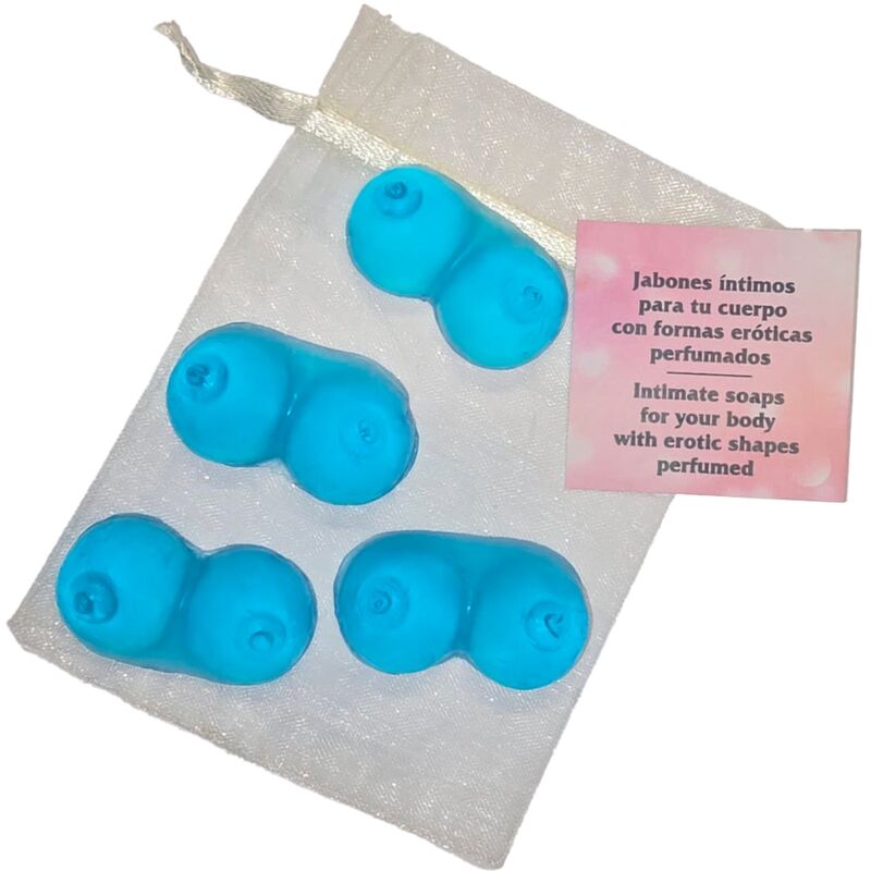 DIABLO PICANTE - 4 MINI SCENTED SOAPS SHAPED BREASTS BLUE - NOCTURNA DESIRES