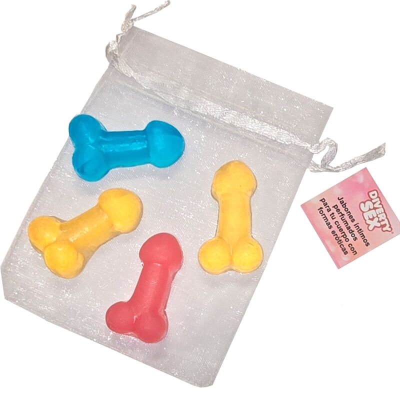 DIABLO PICANTE - 4 MINI SCENTED SOAPS IN THE SHAPE OF PENIS - NOCTURNA DESIRES