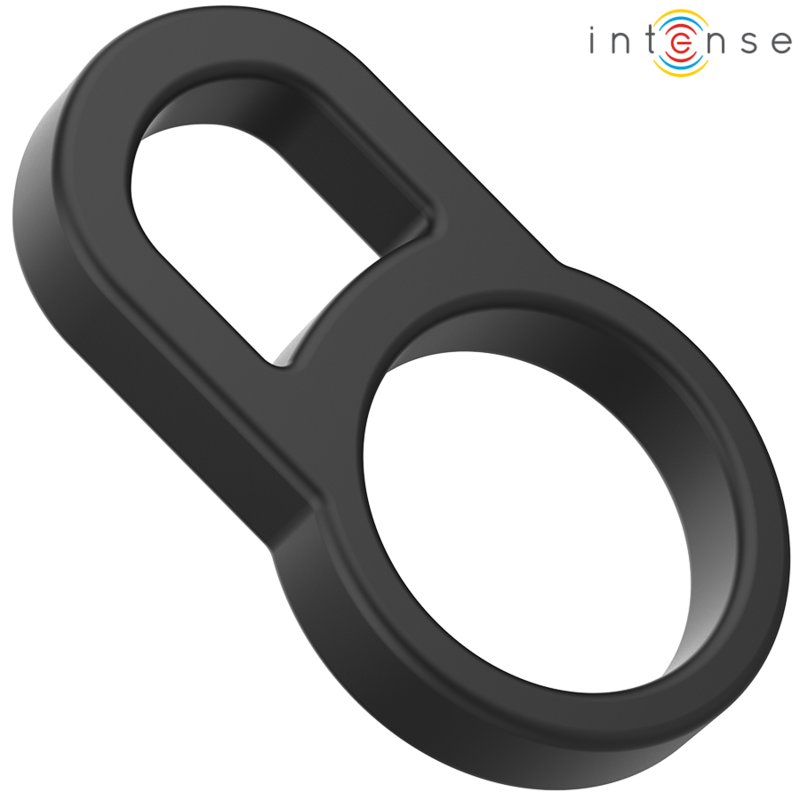 INTENSE - BOBBY DOUBLE SILICONE PENIS RING BLACK - NOCTURNA DESIRES