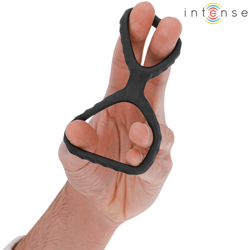 INTENSE - DEWEY DOUBLE SILICONE PENIS RING BLACK MODEL 2 - NOCTURNA DESIRES