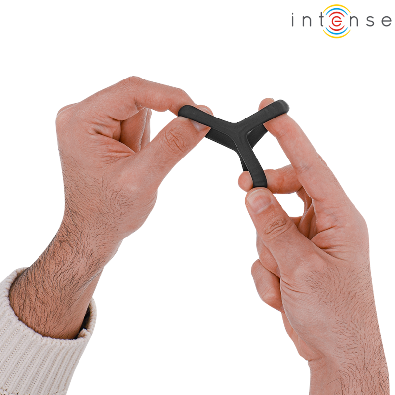 INTENSE - CARSON DOUBLE SILICONE PENIS RING BLACK MODEL 4 - NOCTURNA DESIRES