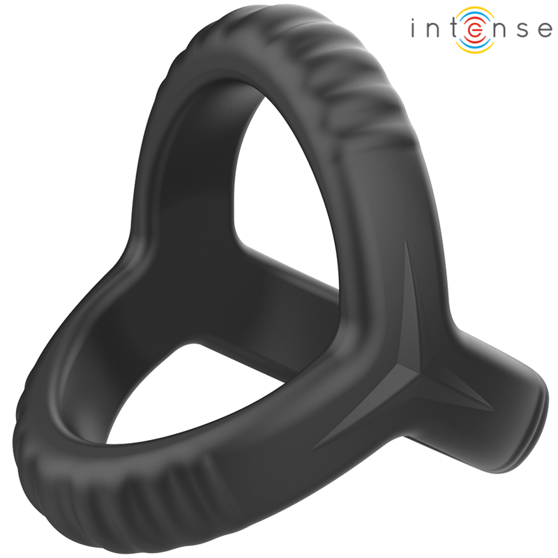 INTENSE - CARSON DOUBLE SILICONE PENIS RING BLACK MODEL 4 - NOCTURNA DESIRES