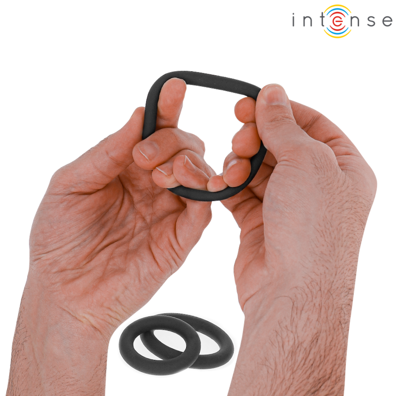 INTENSE - HUGH 3 BASIC SILICONE PENIS RINGS BLACK - NOCTURNA DESIRES