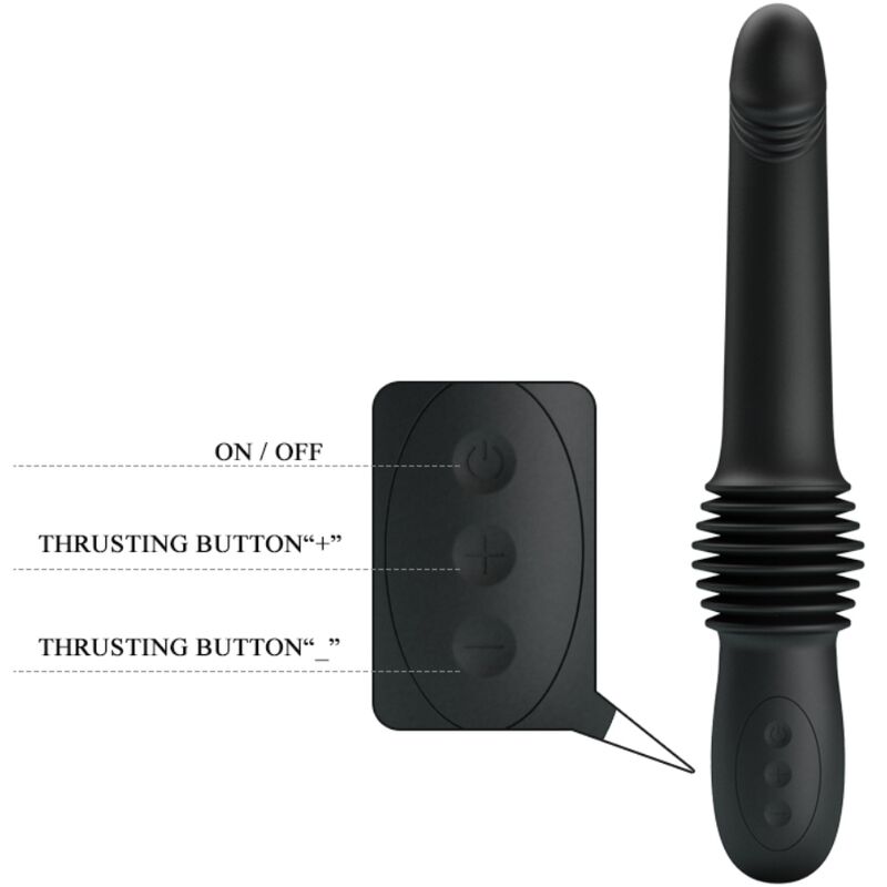 PRETTY LOVE - PAZUZU VIBRATOR 3 THRUST MODES BLACK - NOCTURNA DESIRES