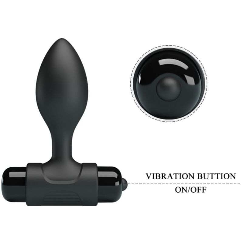 PRETTY LOVE - VIBRA BUTT 10 VIBRATIONS ANAL PLUG BLACK - NOCTURNA DESIRES