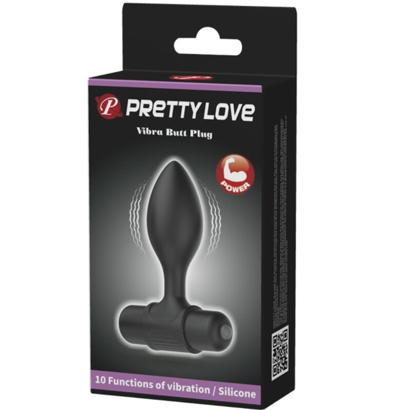 PRETTY LOVE - VIBRA BUTT 10 VIBRATIONS ANAL PLUG BLACK - NOCTURNA DESIRES