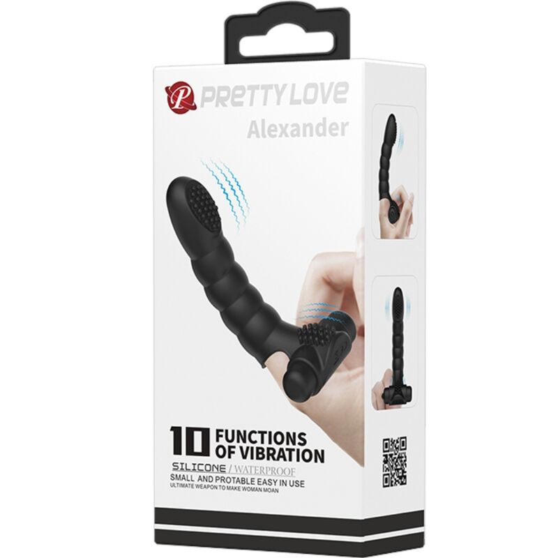 PRETTY LOVE - ALEXANDER FINGER VIBRATOR 10 VIBRATIONS BLACK - NOCTURNA DESIRES