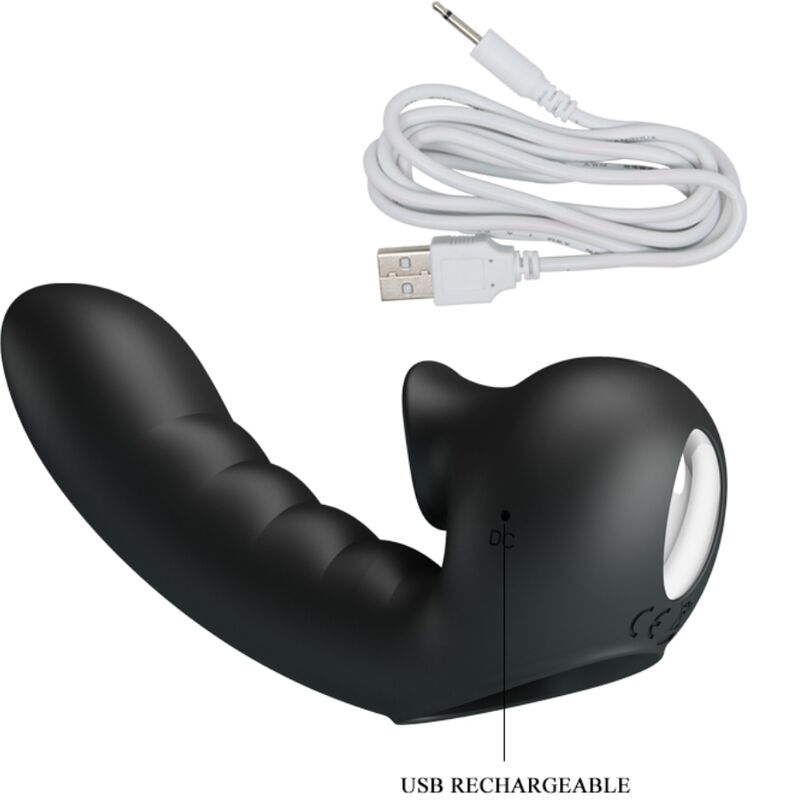 PRETTY LOVE - HOBGOBLIN VIBRATING FINGER CASE 12 VIBRATIONS + CLITORIS STIMULATOR BLACK - NOCTURNA DESIRES