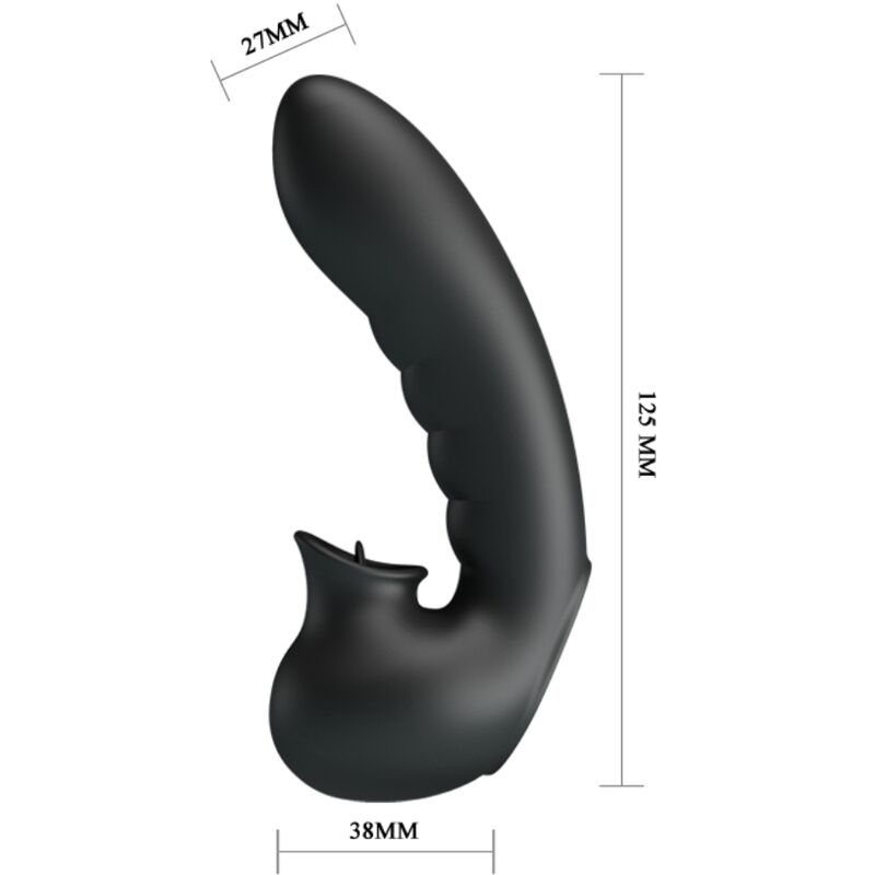 PRETTY LOVE - HOBGOBLIN VIBRATING FINGER CASE 12 VIBRATIONS + CLITORIS STIMULATOR BLACK - NOCTURNA DESIRES