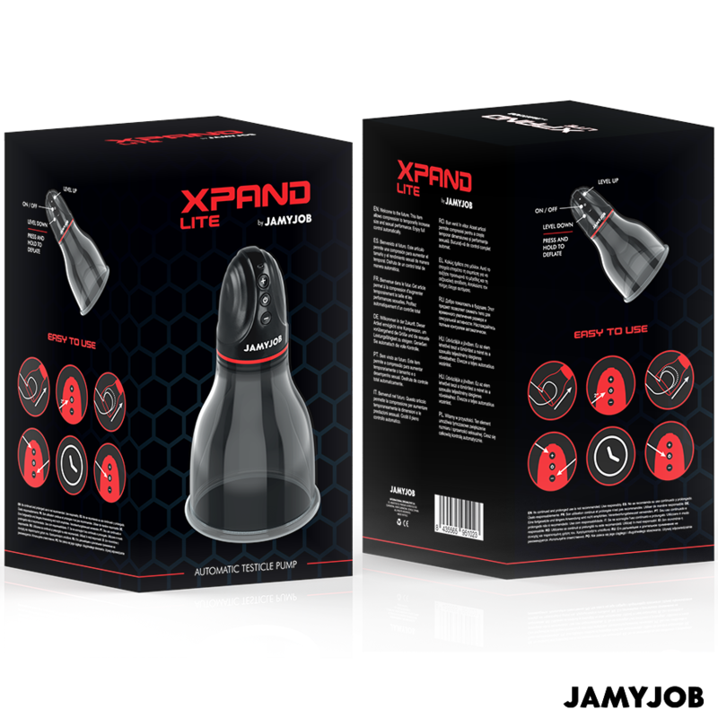 JAMYJOB - XPAND LITE AUTOMATIC TESTICLE PUMP 3 SUCTION LEVELS GREY - NOCTURNA DESIRES