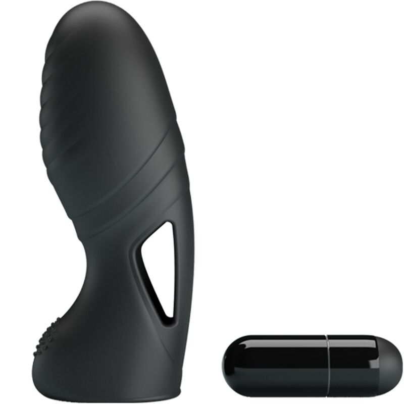 PRETTY LOVE - ALAN SILICONE FINGER VIBRATOR BLACK - NOCTURNA DESIRES