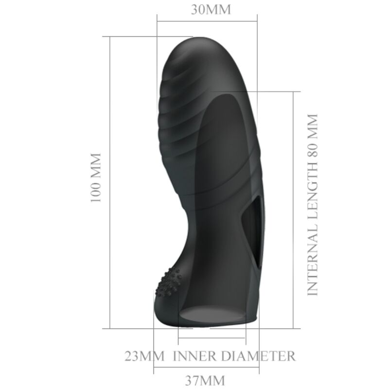 PRETTY LOVE - ALAN SILICONE FINGER VIBRATOR BLACK - NOCTURNA DESIRES