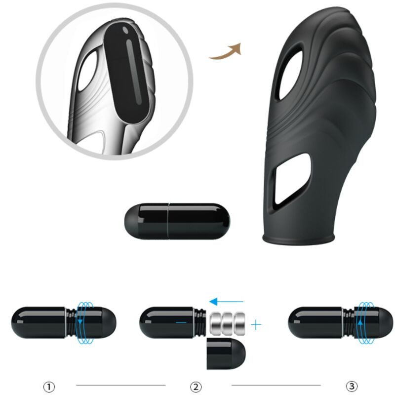 PRETTY LOVE - LICH SILICONE FINGER VIBRATOR BLACK - NOCTURNA DESIRES