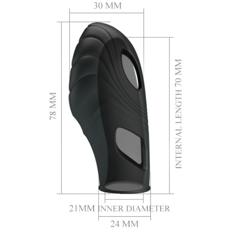 PRETTY LOVE - LICH SILICONE FINGER VIBRATOR BLACK - NOCTURNA DESIRES