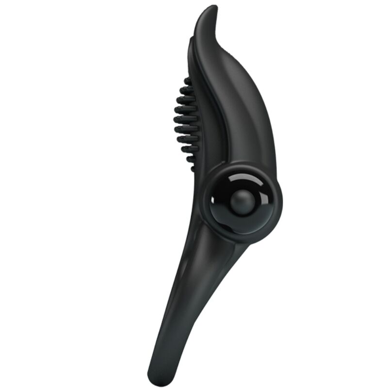 PRETTY LOVE - DOUBLE VIBRATING RING + CLITORIS STIMULATOR 10 VIBRATIONS BLACK - NOCTURNA DESIRES