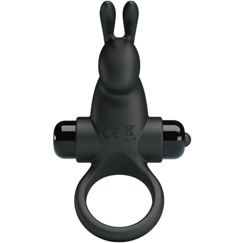 PRETTY LOVE - VIBRATING RING + RABBIT CLITORIS STIMULATOR 10 VIBRATIONS BLACK - NOCTURNA DESIRES
