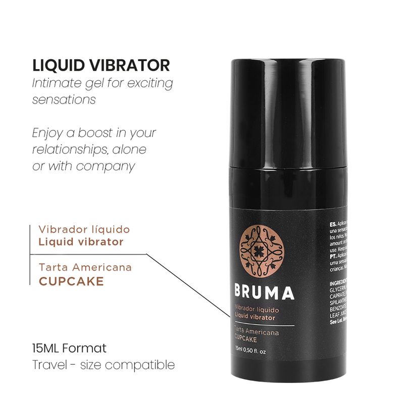 BRUMA - LIQUID VIBRATOR ULTRA SLIDING CUPCAKE 15 ML - NOCTURNA DESIRES