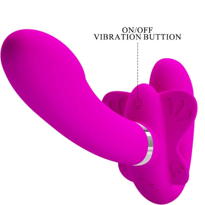 PRETTY LOVE - VALERIE DOUBLE STRAP-ON VIBRATOR 12 VIBRATIONS PURPLE - NOCTURNA DESIRES